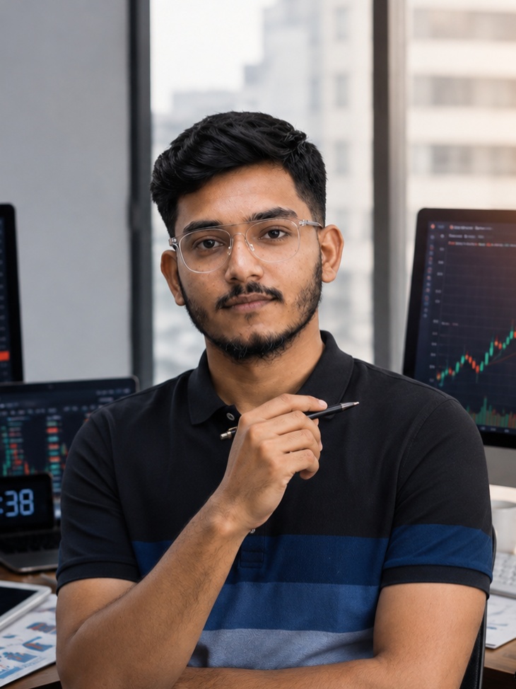 Md Sabuj Faysal, Founder of MEXO, at his trading desk